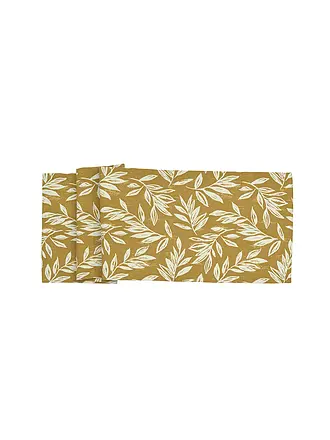 SANDER | Tischläufer LEAVES 40x100 Khaki | camel